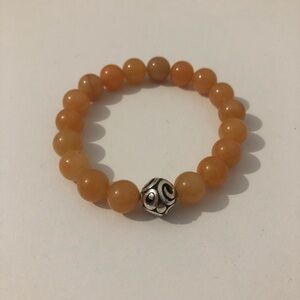 Brighton Orange Aventurine Contempo Chroma Beaded Elastic Stretch Bracelet